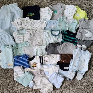 Preemie Baby Boy 29+ Outfit Bundle